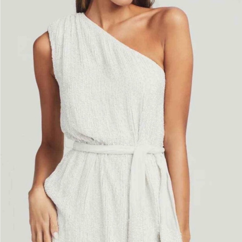 Retrofete White One-Shoulder Dress